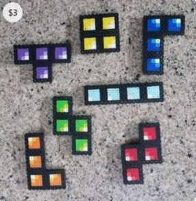 perler bead magnets Tetris game