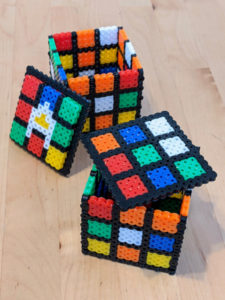 Rubik's Cube Perler Bead Box 3-D